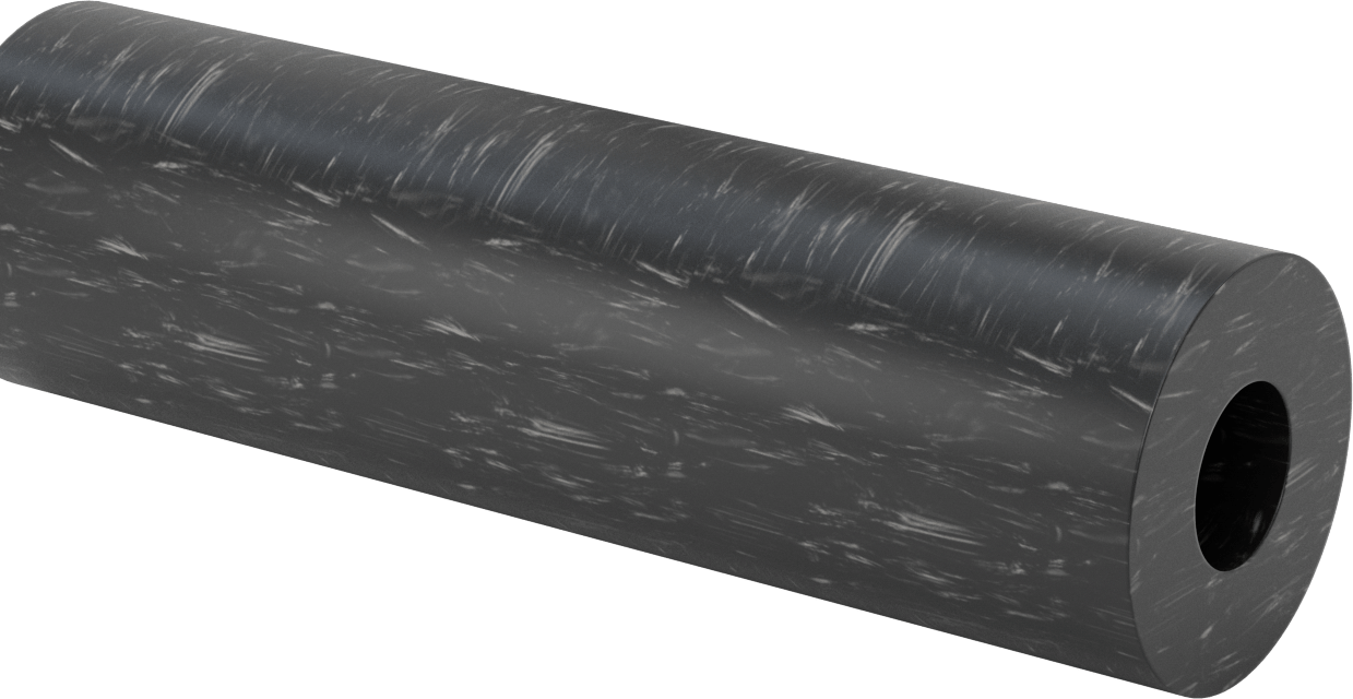 MDS Dolgulu, İşlenmesi Kolay Döküm Naylon Boru, Aşınmaya Dayanıklı, 1" Duvar Kalınlığı, 3-1/2" OD, 1-1/2" ID, 1 Ayak Uzunluğunda