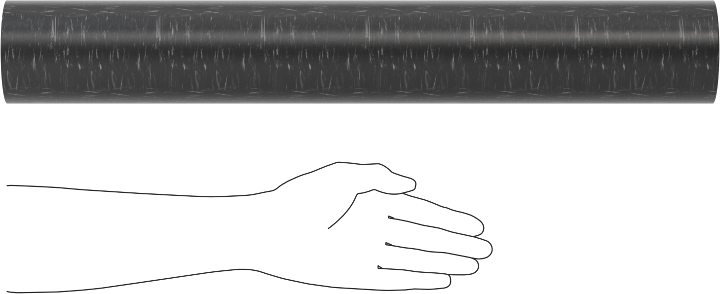 MDS Dolgulu, İşlenmesi Kolay Döküm Naylon Boru, Aşınmaya Dayanıklı, 1" Duvar Kalınlığı, 3-1/2" OD, 1-1/2" ID, 2 Ayak Uzunluk