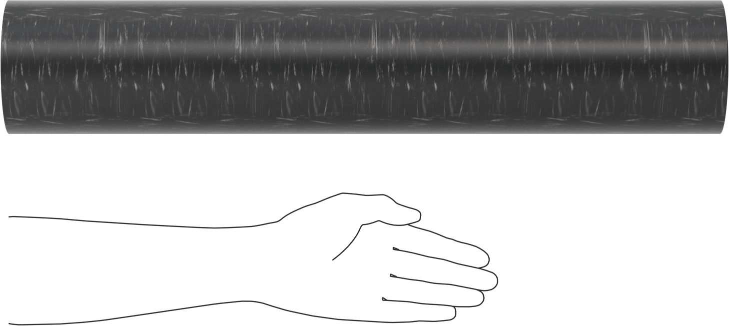 MDS Dolgulu, İşlenmesi Kolay Döküm Naylon Boru, Aşınmaya Dayanıklı, 1" Duvar Kalınlığı, 4-1/2" OD, 2-1/2" ID, 2 Ayak Uzunluk
