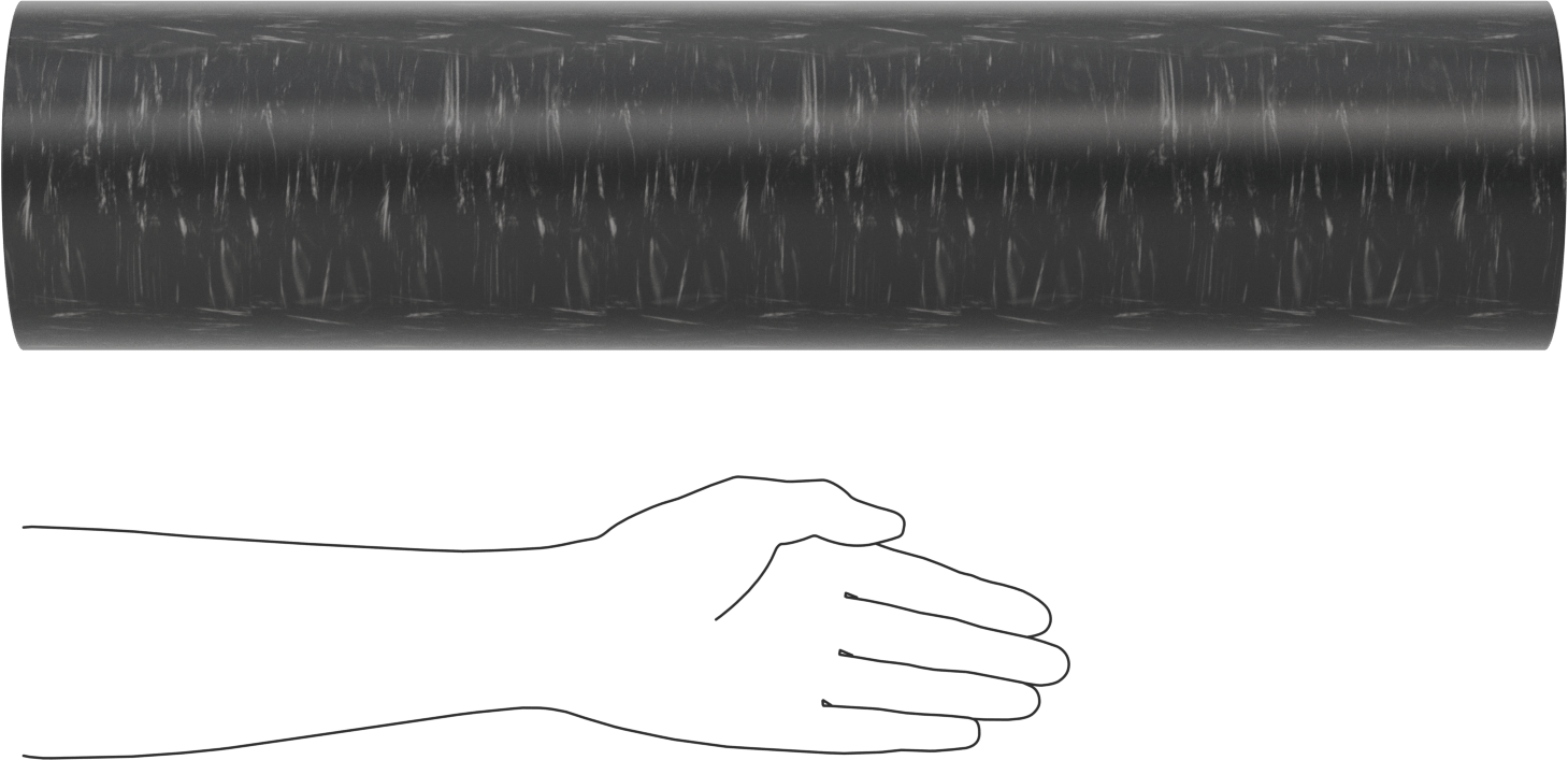 MDS Dolgulu, İşlenmesi Kolay Döküm Naylon Boru, Aşınmaya Dayanıklı, 1" Duvar Kalınlığı, 5-1/2" OD, 3-1/2" ID, 2 Ayak Uzunluk
