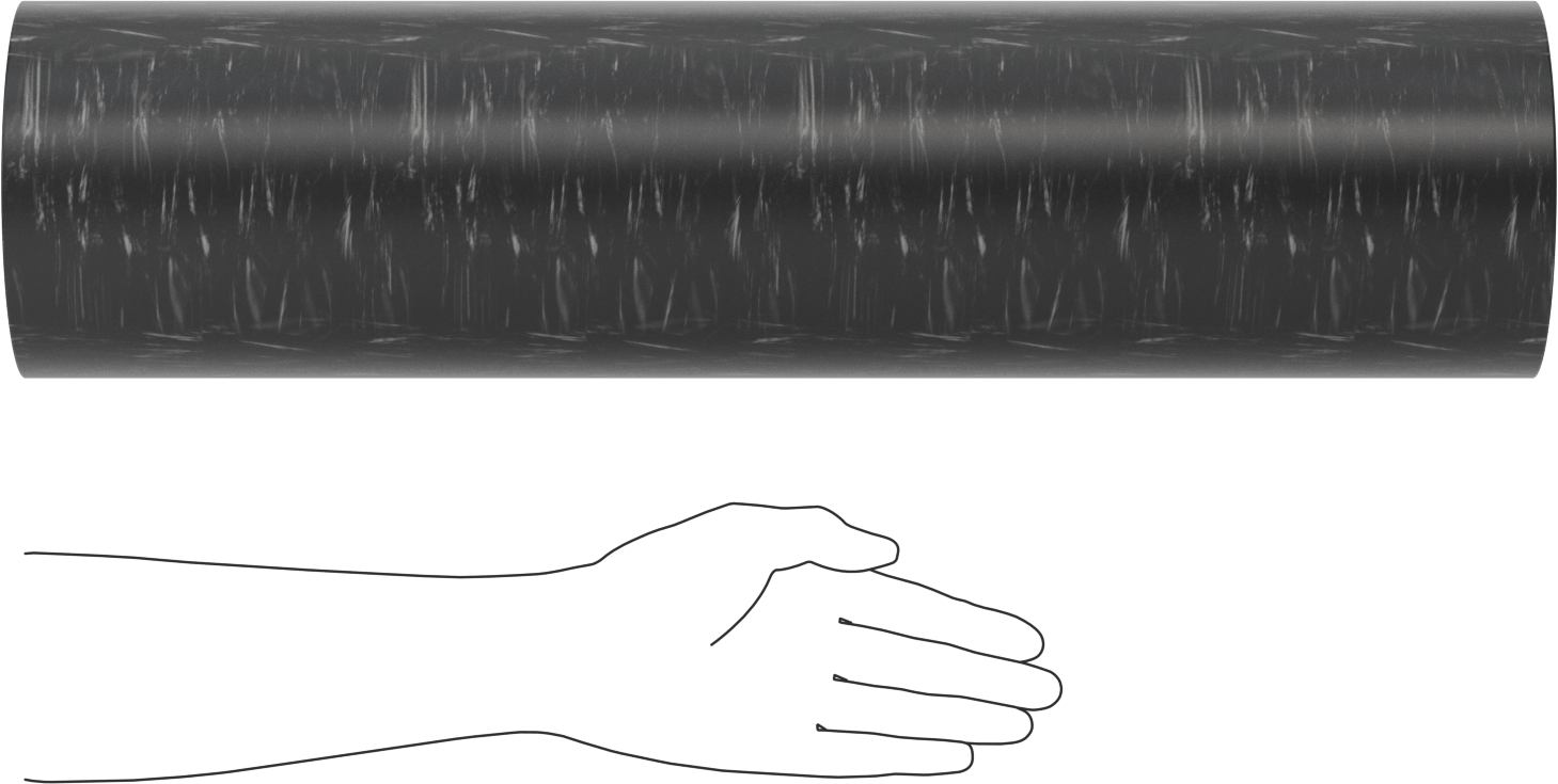 MDS Dolgulu, İşlenmesi Kolay Döküm Naylon Boru, Aşınmaya Dayanıklı, 1-1/2" Duvar Kalınlığı, 6" OD, 3" ID, 2 Ayak Uzunluk