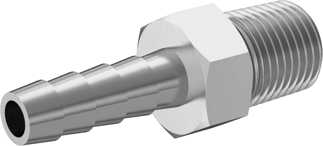 Hava ve Su için Pirinç Dikenli Hortum Bağlantı Parçası, 3/16" Hortum İç Çapı x 1/8 BSPT Erkek için Nikel Kaplı Adaptör