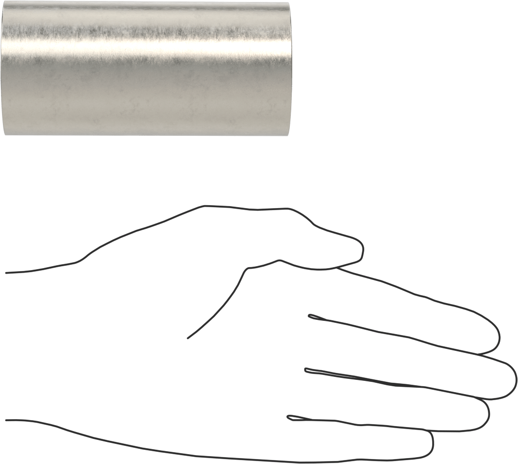 İnce Cidarlı 316/316L Paslanmaz Çelik Dişsiz Boru, 1-1/2 Boru Boyutu, 4" Uzunluk