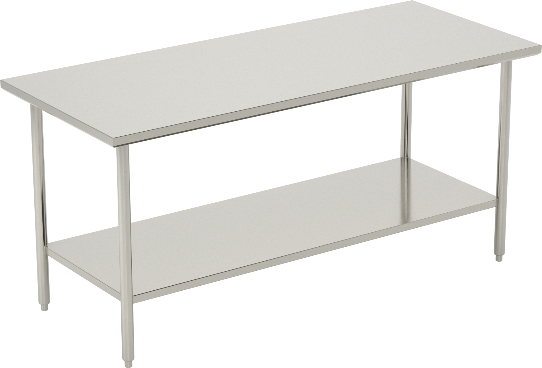Paslanmaz Çelik Masa, Raflı, Sabit, 34“ Yükseklik x 72” Genişlik x 30" Derinlik
