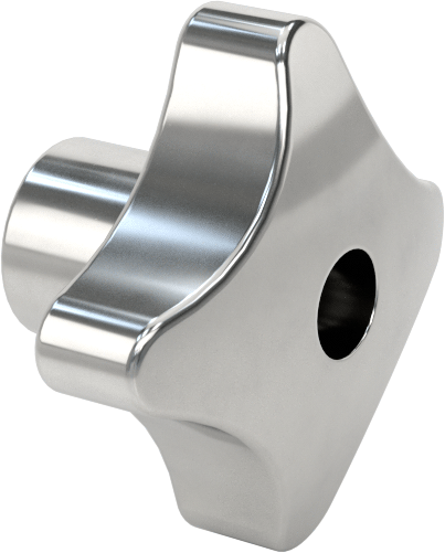 Paslanmaz Çelik Dört Kollu Topuz, 1/4"-20 Dişli Delik