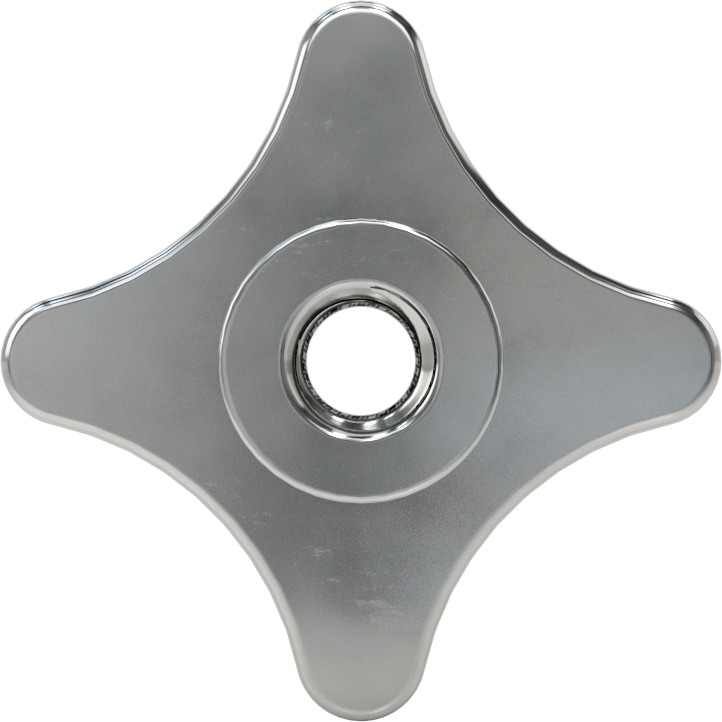 Paslanmaz Çelik Dört Kollu Topuz, 3/8"-16 Dişli Delik