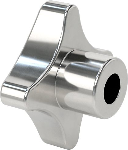 Paslanmaz Çelik Dört Kollu Topuz, 1/4“ Çaplı 1/2” Derinlikli Delik ile
