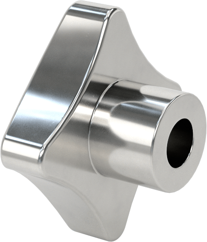 Paslanmaz Çelik Dört Kollu Topuz, 1/4“ Çapında 3/4” Derinlikte Delik ile
