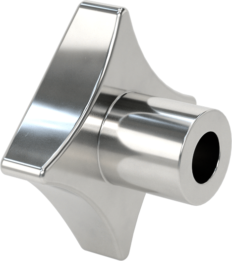 Paslanmaz Çelik Dört Kollu Topuz, 3/8“ Çapında 1-1/4” Derinlikte Delik ile