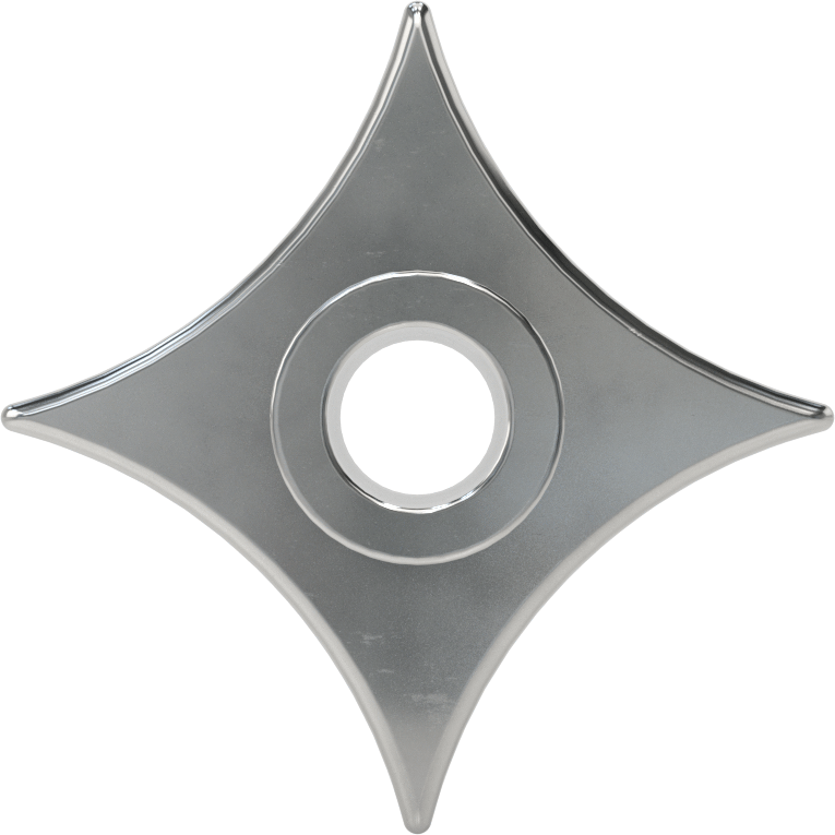 Paslanmaz Çelik Dört Kollu Topuz, 1/2“ Çaplı 1-5/8” Derinlikli Delik ile