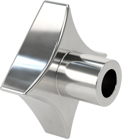 Paslanmaz Çelik Dört Kollu Topuz, 1/2“ Çaplı 1-5/8” Derinlikli Delik ile