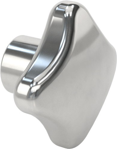 Paslanmaz Çelik Dört Kollu Topuz, 1/4"-20 Dişli Delik