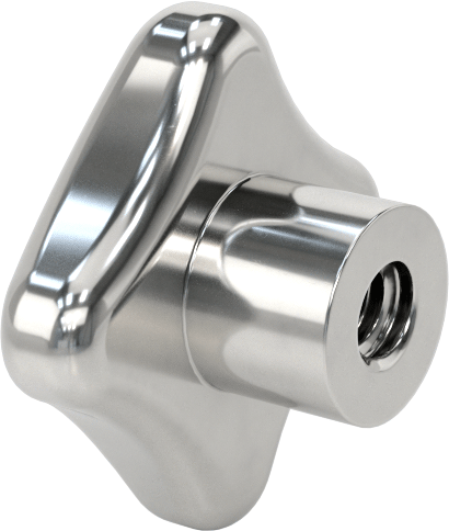 Paslanmaz Çelik Dört Kollu Topuz, 1/4"-20 Dişli Delik