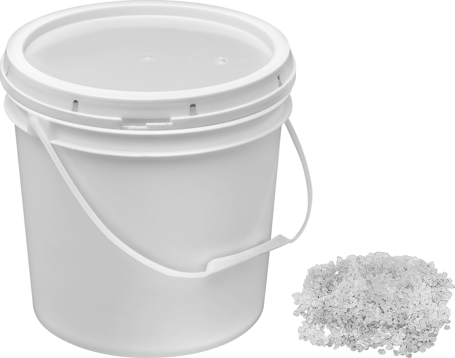 Darbeye Dayanıklı Plastik Peletler, Polikarbonat, Şeffaf, 5 lb Kova