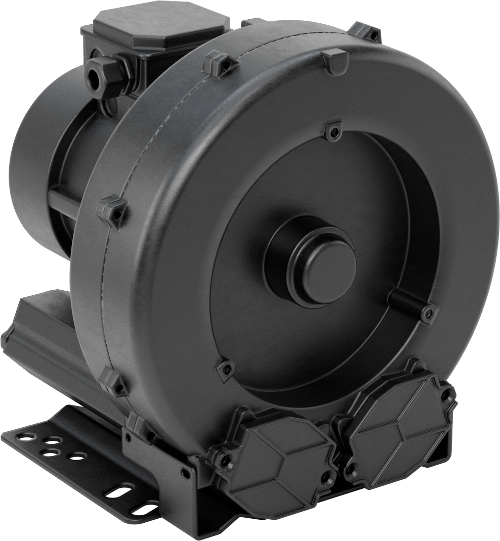 Yüksek Akışlı Düşük Basınçlı Sıkıştırılmış Hava Üfleyici, Tek Kademeli, 3 Phase, 208/230/460V AC, 216 CFM@0 PSI