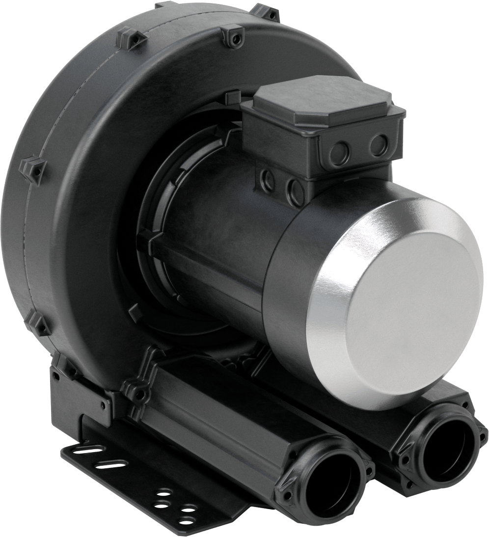 Yüksek Akışlı Düşük Basınçlı Sıkıştırılmış Hava Üfleyici, Tek Kademeli, 3 Phase, 208/230/460V AC, 216 CFM@0 PSI