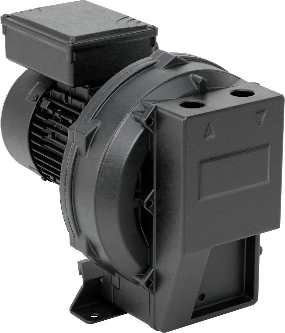 Yüksek Akışlı Düşük Basınçlı Sıkıştırılmış Hava Üfleyici, 2 Stage, 1 Phase, 35CFM @ 0 PSI Maksimum Akış Hızı, 3/4 hp