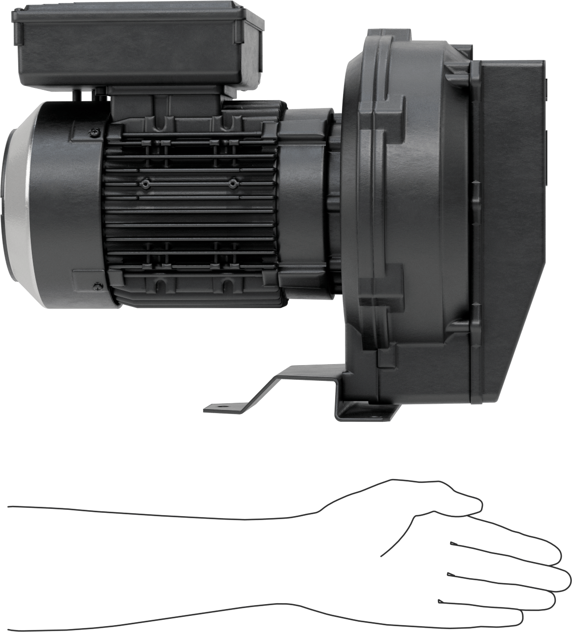 Yüksek Akışlı Düşük Basınçlı Sıkıştırılmış Hava Üfleyici, 2 Stage, 1 Phase, 35 CFM @ 0 PSI Maksimum Akış Hızı, 1 hp