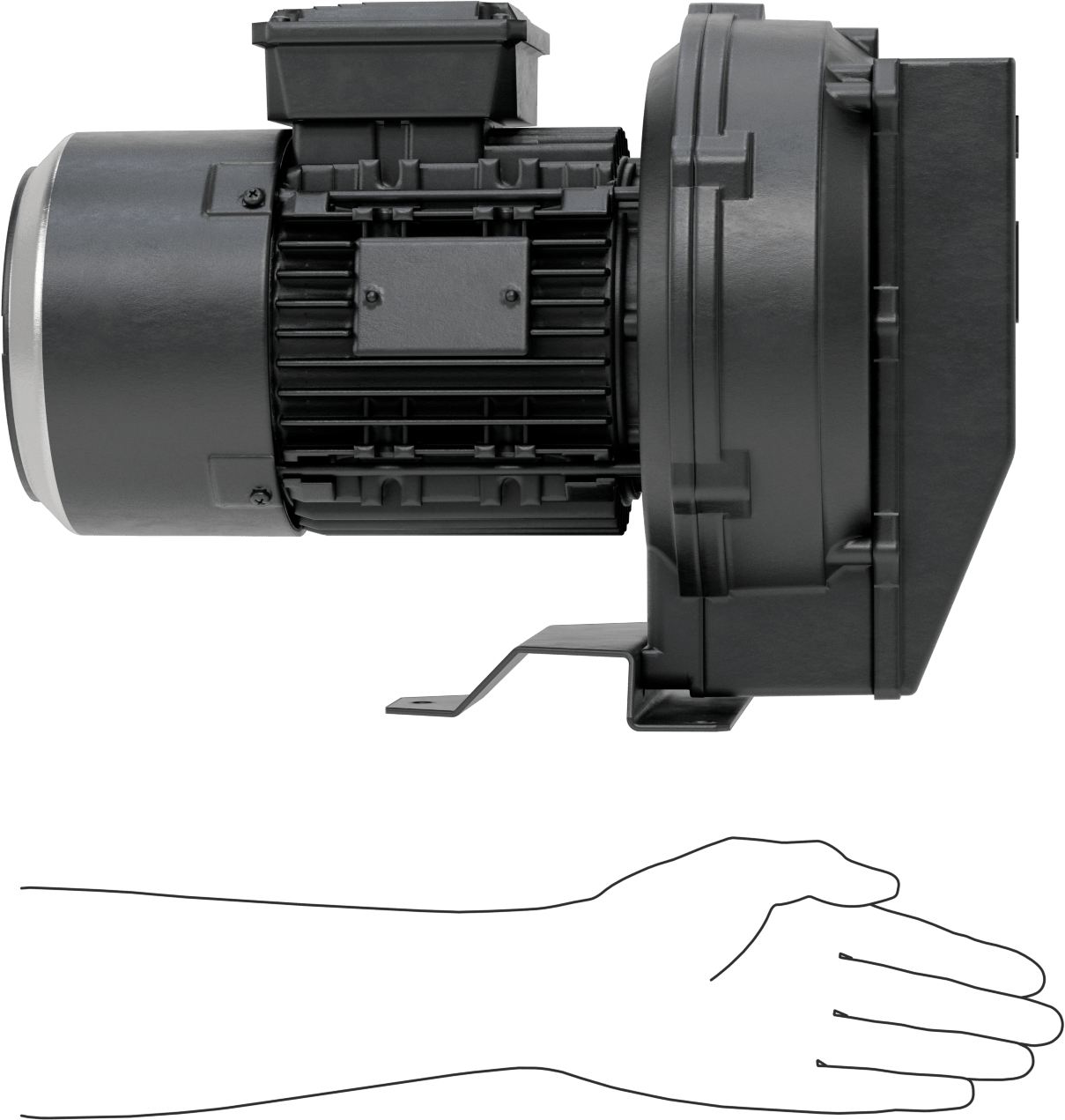 Yüksek Akışlı Düşük Basınçlı Sıkıştırılmış Hava Üfleyici, İki Aşamalı, 3 Phase, 208/230/460V AC, 1 hp