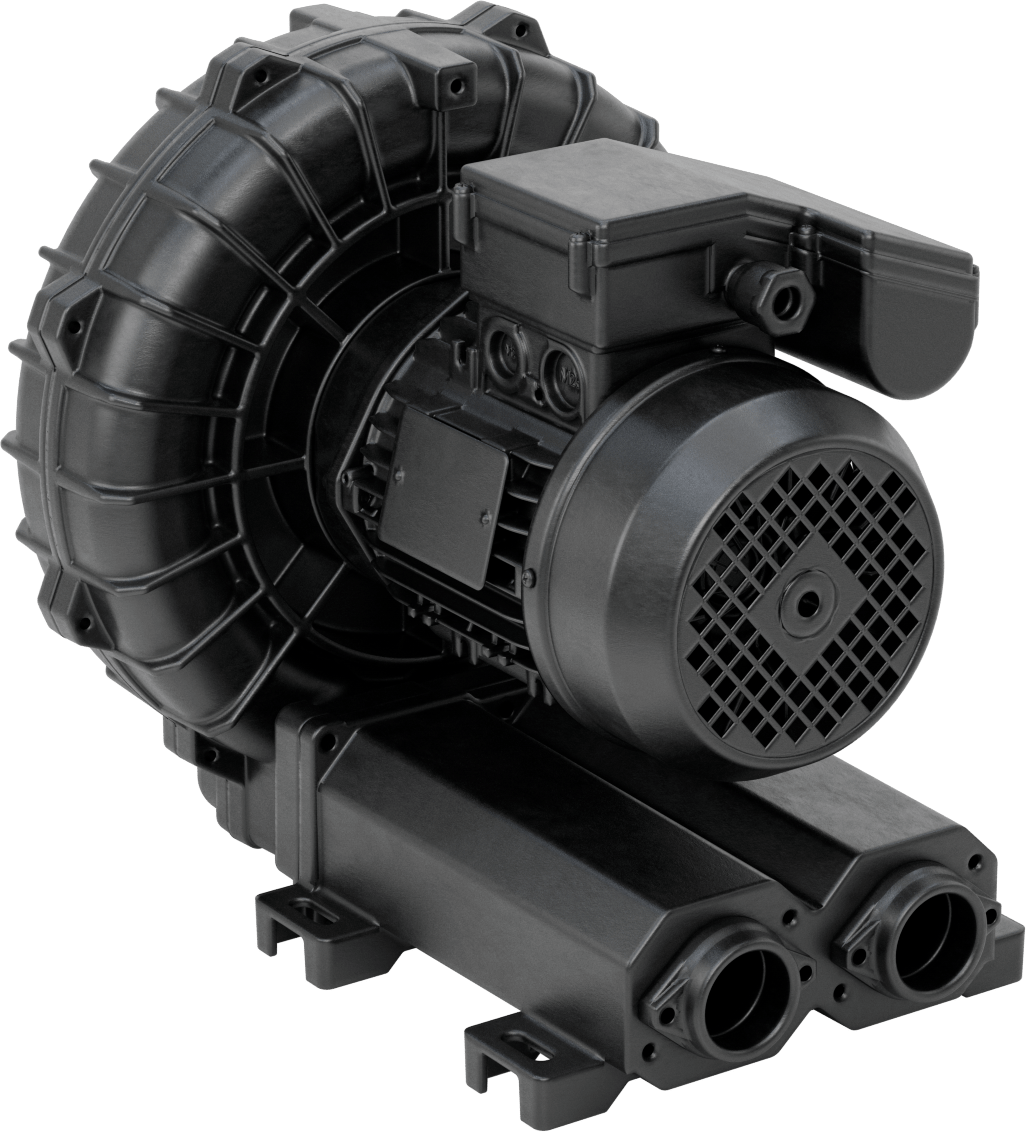 Yüksek Akışlı Düşük Basınçlı Sıkıştırılmış Hava Üfleyici, İki Aşamalı, 1 Phase, 65 CFM @ 0 PSI Maksimum Akış Hızı