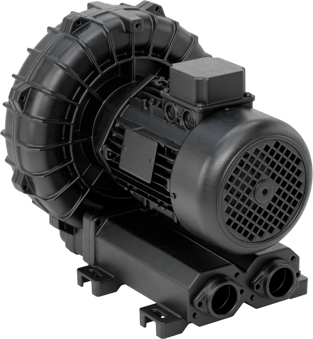 Yüksek Akışlı Düşük Basınçlı Sıkıştırılmış Hava Üfleyici, İki Aşamalı, 3 Phase, 208/230/460V AC, 65 CFM@0 PSI