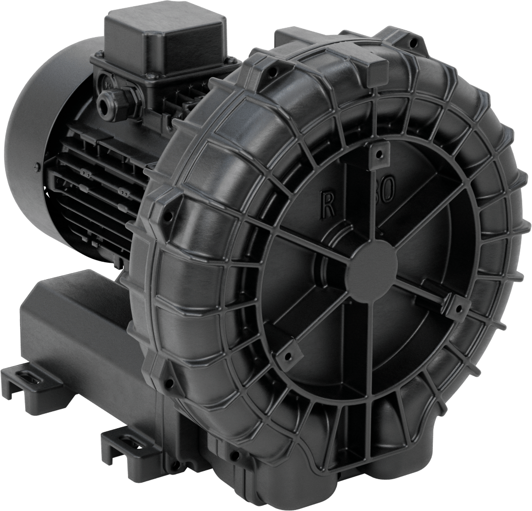 Yüksek Akışlı Düşük Basınçlı Sıkıştırılmış Hava Üfleyici, İki Aşamalı, 3 Phase, 208/230/460V AC, 65 CFM@0 PSI
