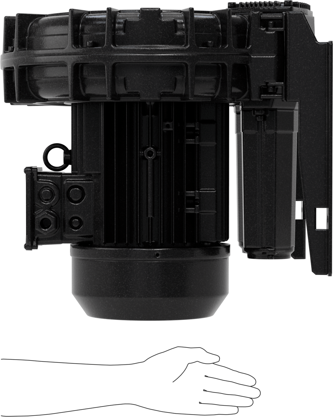 Yüksek Akışlı Düşük Basınçlı Sıkıştırılmış Hava Üfleyici, İki Aşamalı, 3 Phase, 208/230/460V AC, 177 CFM@0 PSI