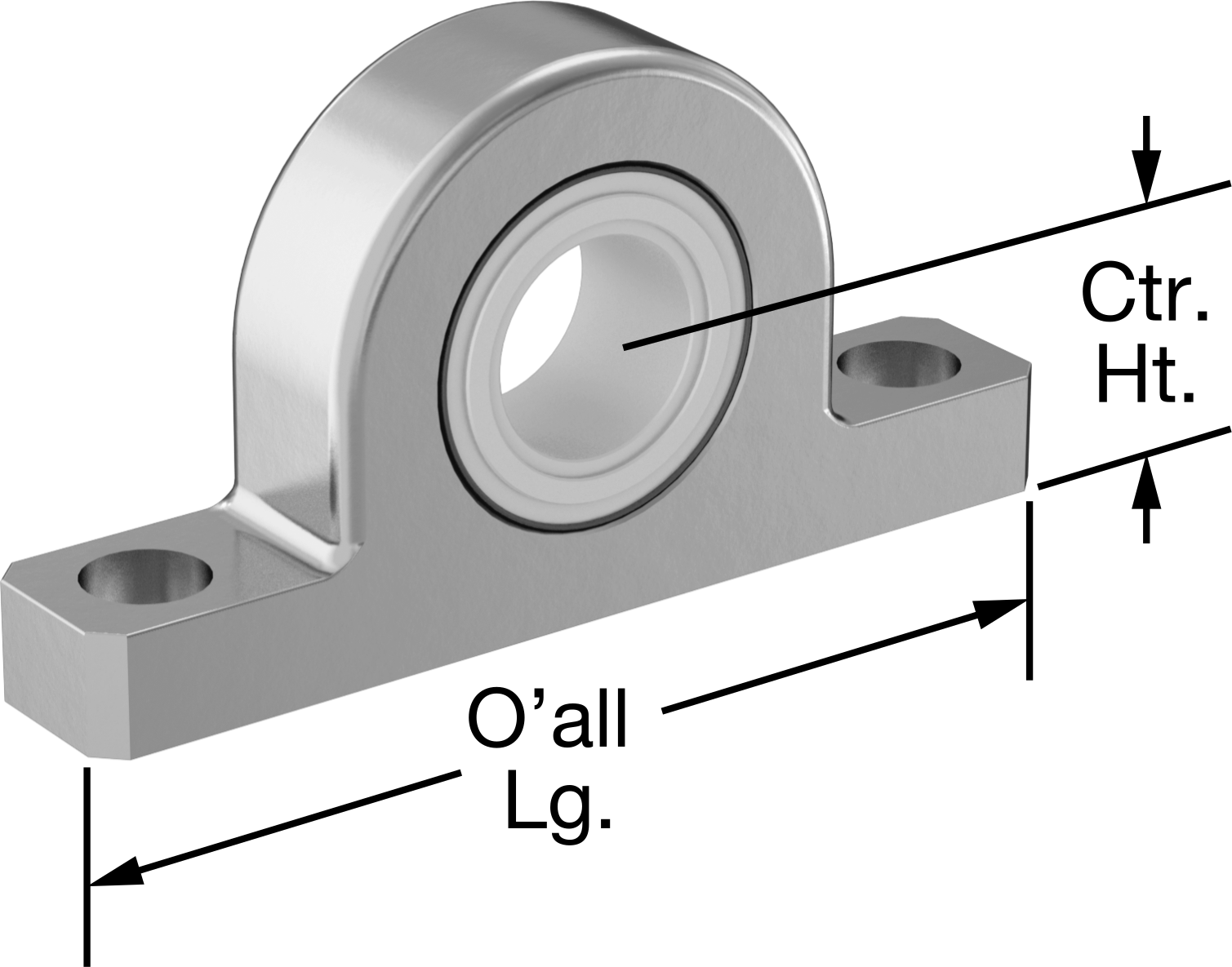 Kuru Çalışmalı Monte Edilmiş Kovanlı Rulman, Asetal, 1" Mil Çapı için, 1-1/4" Merkez Yüksekliği