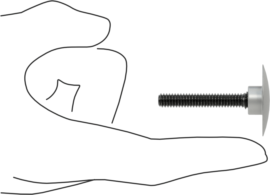 Düşük Profilli Tam Dişli Ayırıcı Kapak, 1/4“-20 x 1-13/16” Uzun Vida, 1-1/4" dış çaplı ara parçası için