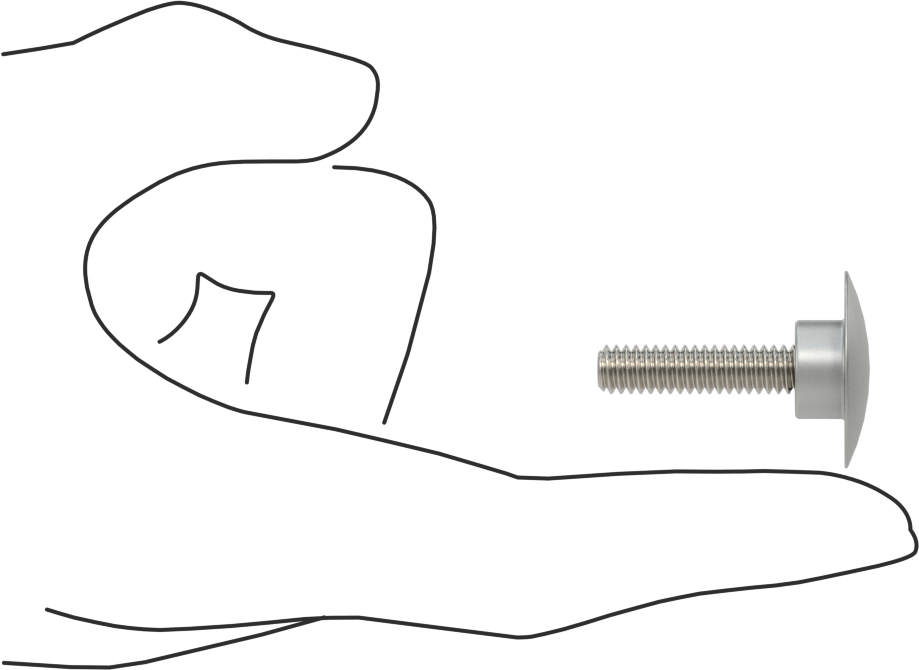 Düşük Profilli Tam Dişli Ayırıcı Kapak, 1/4“-20 x 1-1/4” Uzun Ayar Vidası, 1" Dış Çaplı Standoff için