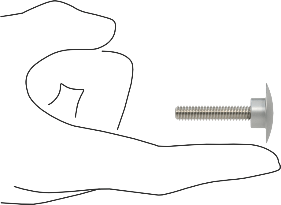 Düşük Profilli Tam Dişli Ayırıcı Kapak, 1/4“-20 x 1-1/2” Uzun Ayar Vidası, 1" Dış Çaplı Standoff için