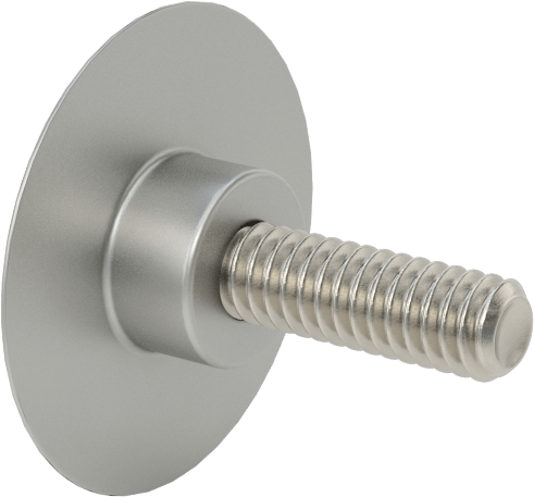 Düşük Profilli Tam Dişli Ayırıcı Kapak, 1/4“-20 x 1” Uzun Ayar Vidası, 1-1/4" dış çaplı ara parçası için