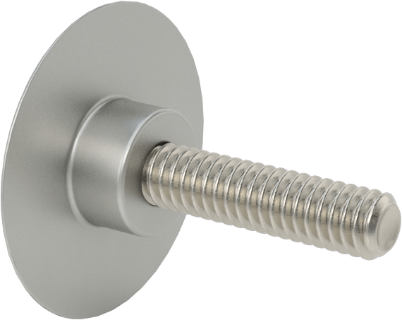 Düşük Profilli Tam Dişli Ayırıcı Kapak, 1/4“-20 x 1-1/4” Uzun Ayar Vidası, 1-1/4" dış çaplı ara parçası için