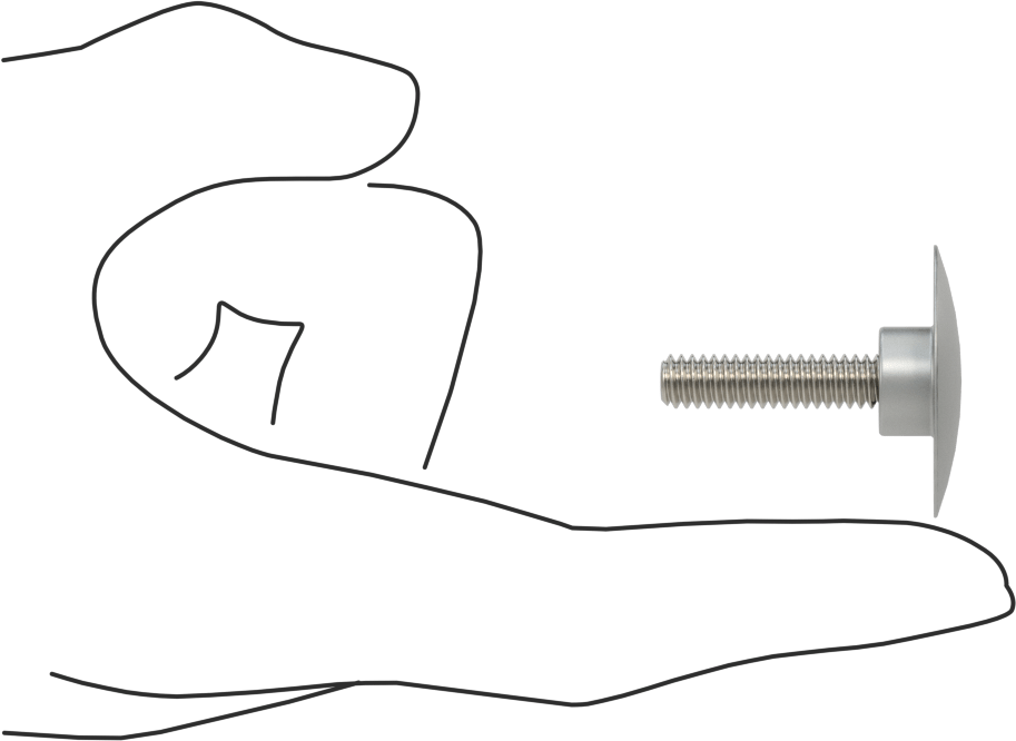Düşük Profilli Tam Dişli Ayırıcı Kapak, 1/4“-20 x 1-1/4” Uzun Ayar Vidası, 1-1/4" dış çaplı ara parçası için