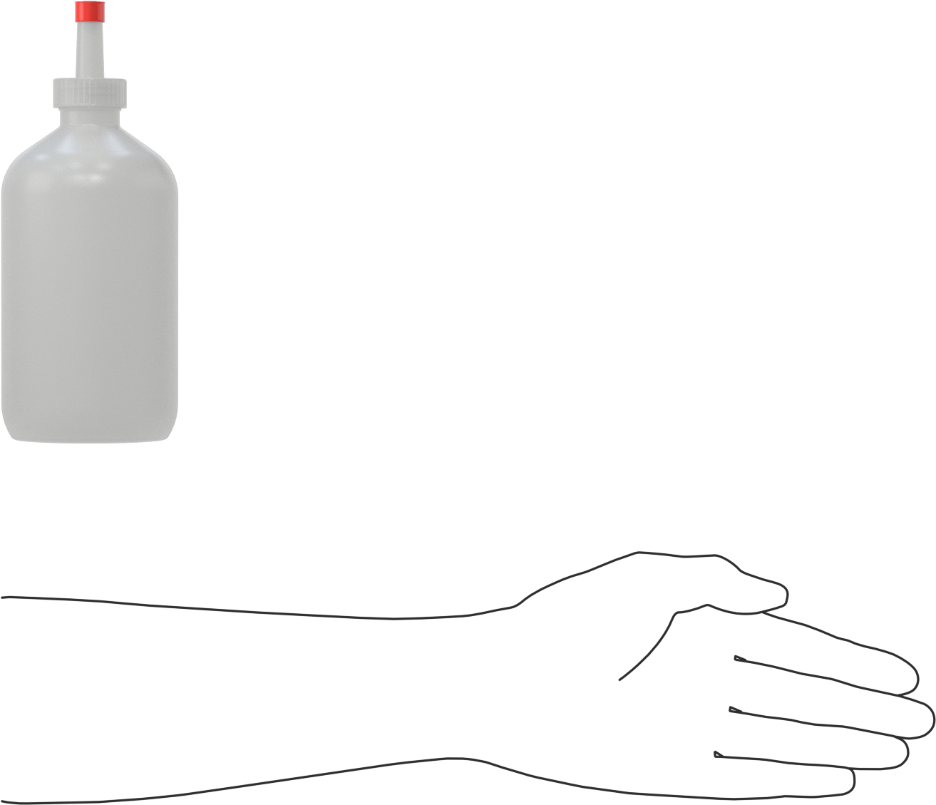Dikdörtgen Nozullu Sıkma Şişesi, 16 FL oz Kapasite, 7-3/4" Yükseklik