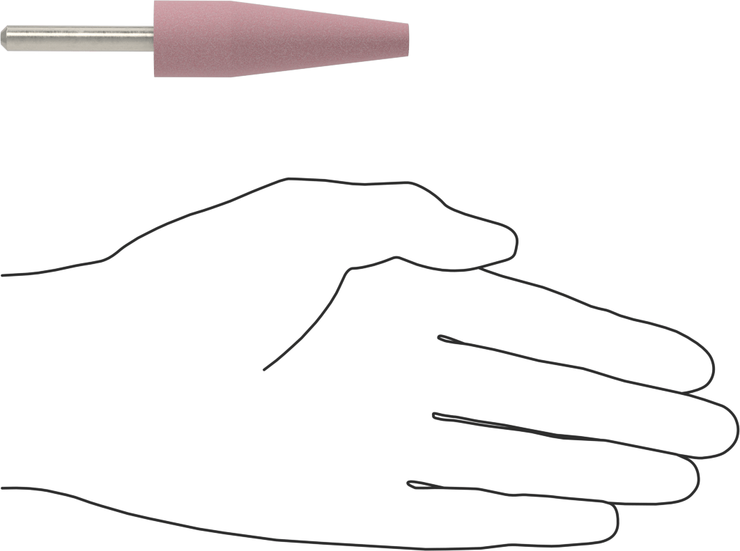 Paslanmaz Çelik için Taşlama Ucu, 1/4" Şaft Çapı, 3/4“ Çap x 2-1/2” Uzunlukta Başlık, 60 Kum