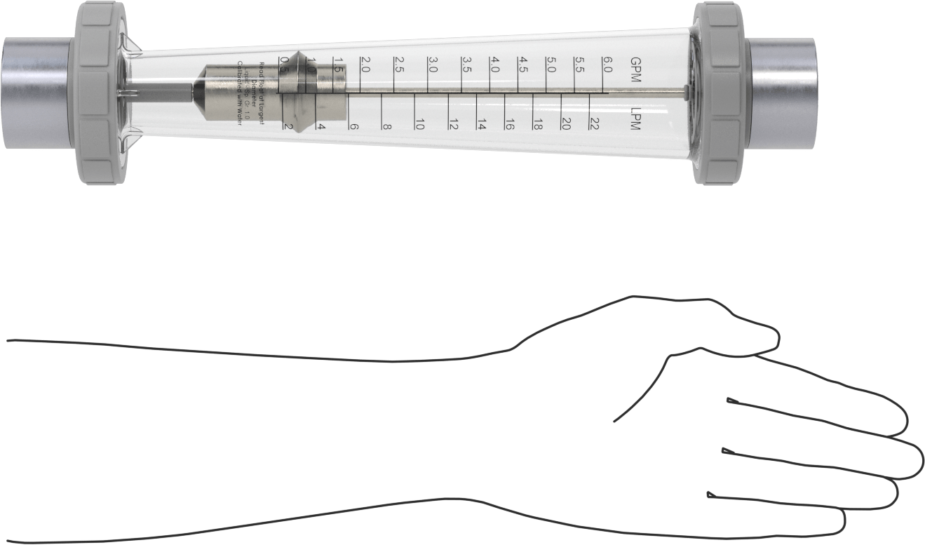 Yüksek Sıcaklık Akış Ölçer, Polisülfon Bağlantı Parçaları, 1 NPT Dişi, 0.5 ila 6 gpm