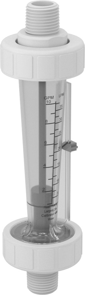Yüksek Sıcaklık Akış Ölçer, Polisülfon Bağlantı Parçaları, 1/2 NPT Erkek, 1 ila 10 gpm