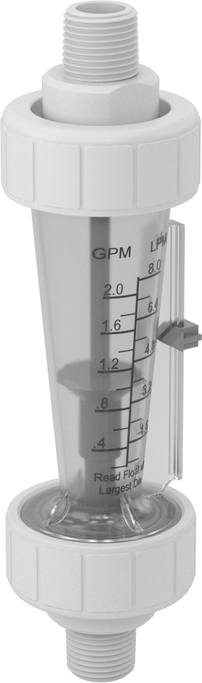 Yüksek Sıcaklık Akış Ölçer, Polisülfon Bağlantı Parçaları, 3/8 NPT Erkek, 0.2 ila 2 gpm