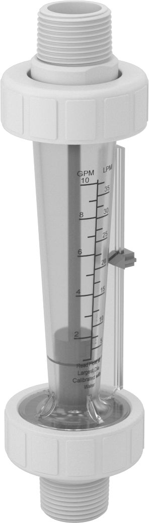 Yüksek Sıcaklık Akış Ölçer, Polisülfon Bağlantı Parçaları, 3/4 NPT Erkek, 1 ila 10 gpm