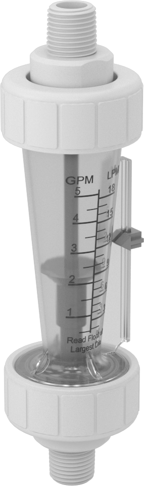 Yüksek Sıcaklık Akış Ölçer, Polisülfon Bağlantı Parçaları, 3/8 NPT Erkek, 0.5 ila 5 gpm