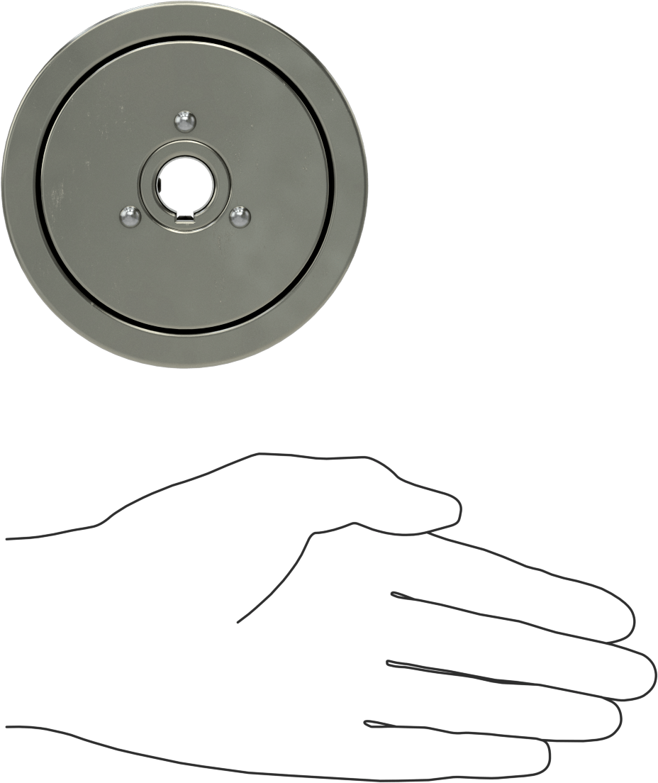 Yumuşak Başlangıçlı Santrifüj Kavrama, Delikli Mil, 5/8" Mil Çapı için, 2,8" Adım Çapı