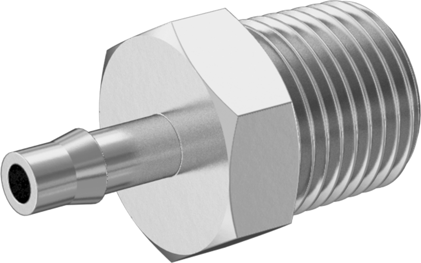 Paslanmaz Çelik Yüksek Basınçlı Dikenli Boru Bağlantı Parçası, Hava ve Su için, 1/8" Boru İç Çapı x 1/8 BSPT Erkek için