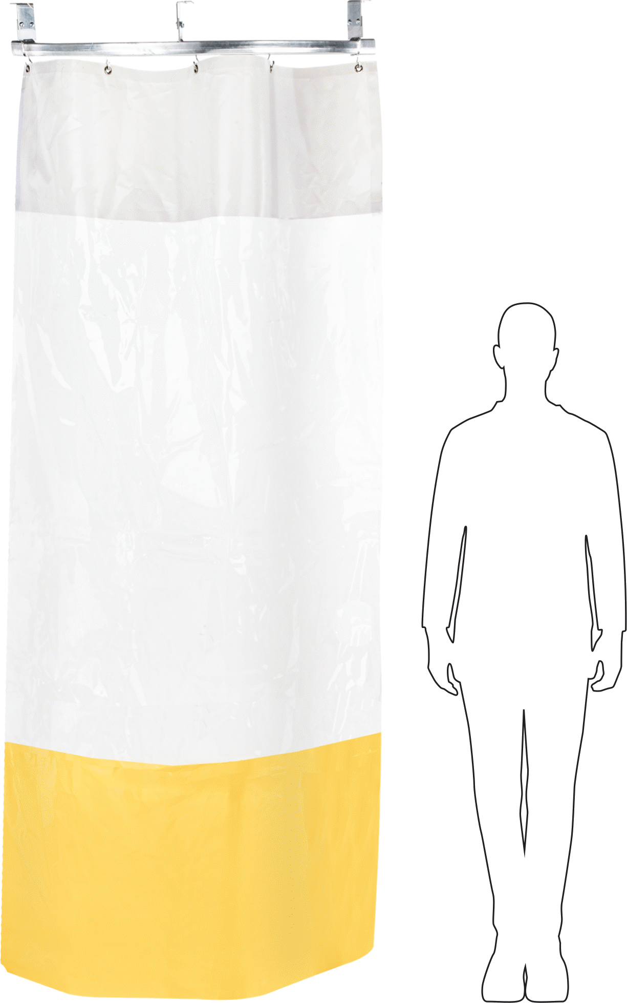 Perde Bölme, Clear-View, Kavisli Ray, 8 Fit Yükseklik x 4 Fit Genişlik