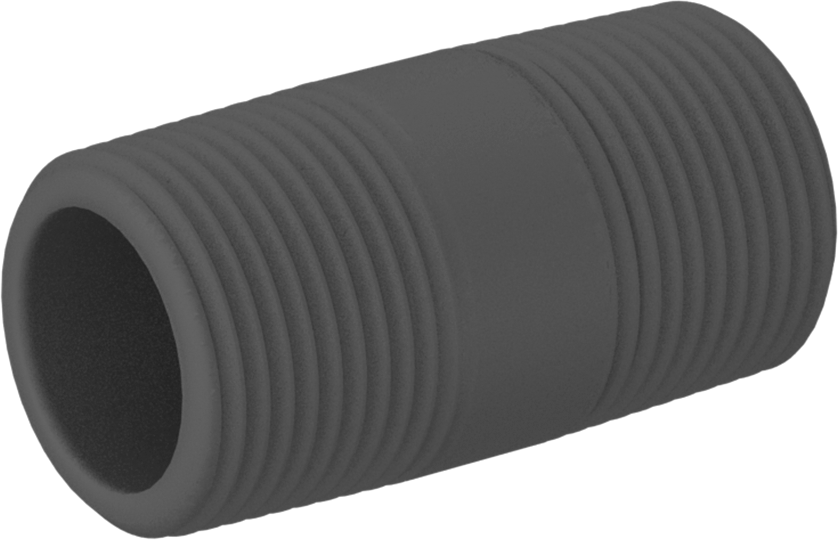 Alev Geciktirici PVDF Boru, Dişli, 2" Uzunluk, 3/4 NPT
