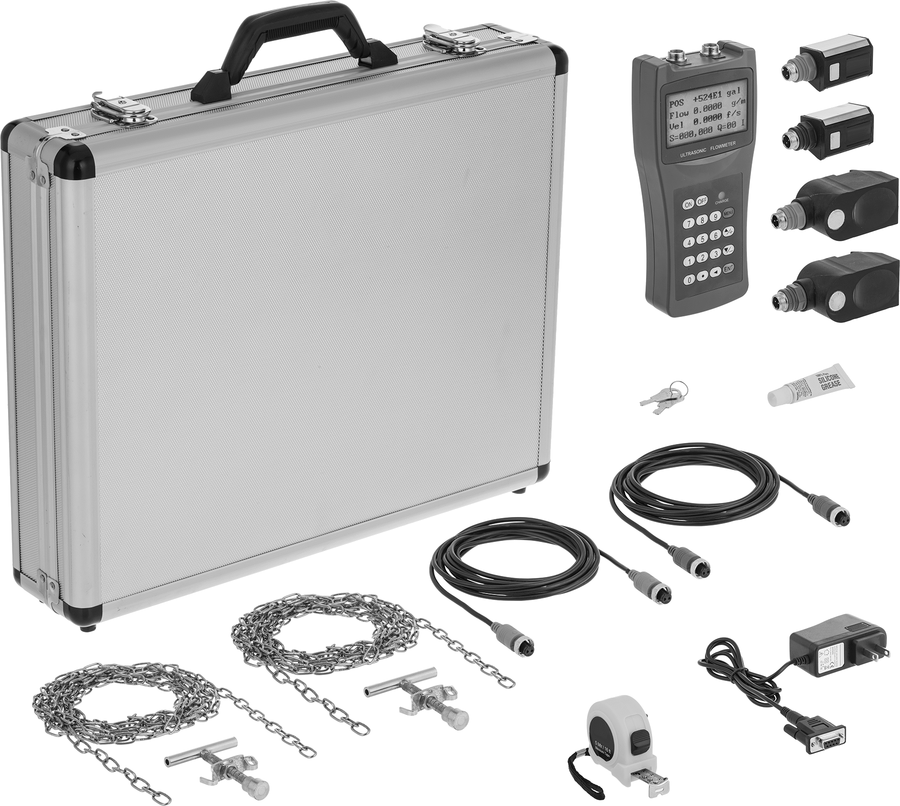Taşınabilir Temassız Akış Ölçer, 1/2 ila 28 Boru Boyutu için