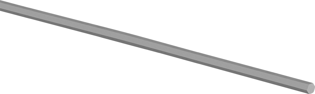 Ultra İşlenebilir 12L14 Karbon Çelik Altıgen Çubuk, 3/8" Genişlik