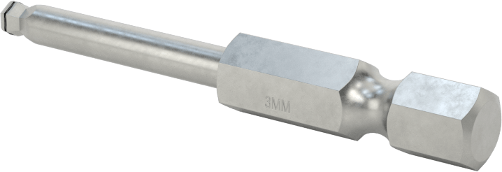 Vida Tutucu Altıgen Uç, Elektrikli Aletler için 1/4" Altıgen Şaft, 3 mm Boyut