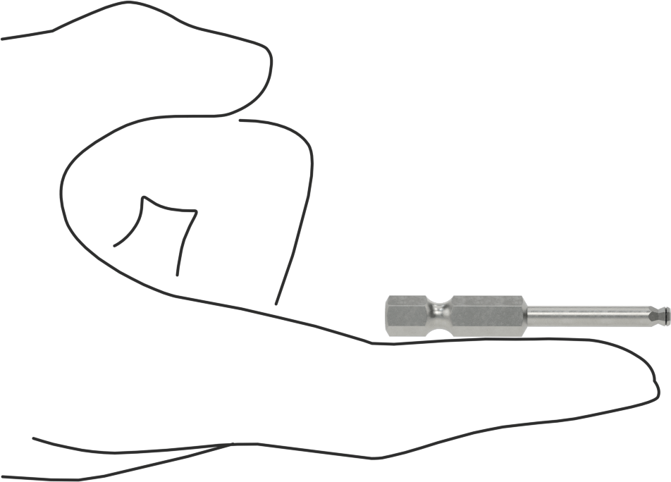 Vida Tutucu Altıgen Uç, Elektrikli Aletler için 1/4" Altıgen Şaft, 3 mm Boyut