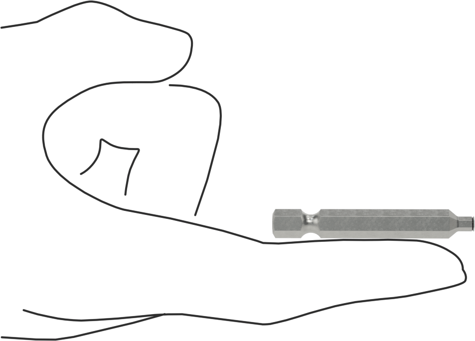 Vida Tutucu Altıgen Uç, Elektrikli Aletler için 1/4" Altıgen Şaft, 1/8" Boyut